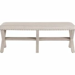 Best reviews of 🤩 Accentrics Home Beige Upholstered 'X' Base Bed Bench 🥰