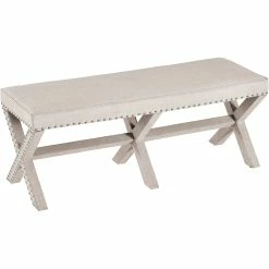Best reviews of 🤩 Accentrics Home Beige Upholstered 'X' Base Bed Bench 🥰 -furniture Shop unnamed file 1022