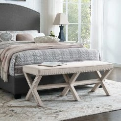 Best reviews of 🤩 Accentrics Home Beige Upholstered 'X' Base Bed Bench 🥰 -furniture Shop unnamed file 1023