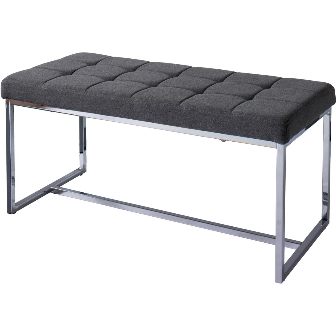 Outlet ๐คฉ CorLiving Huntington Modern Fabric Wide Bench With Chrome Base ๐ 4 Outlet ๐คฉ CorLiving Huntington Modern Fabric Wide Bench With Chrome Base ๐ - Image 2