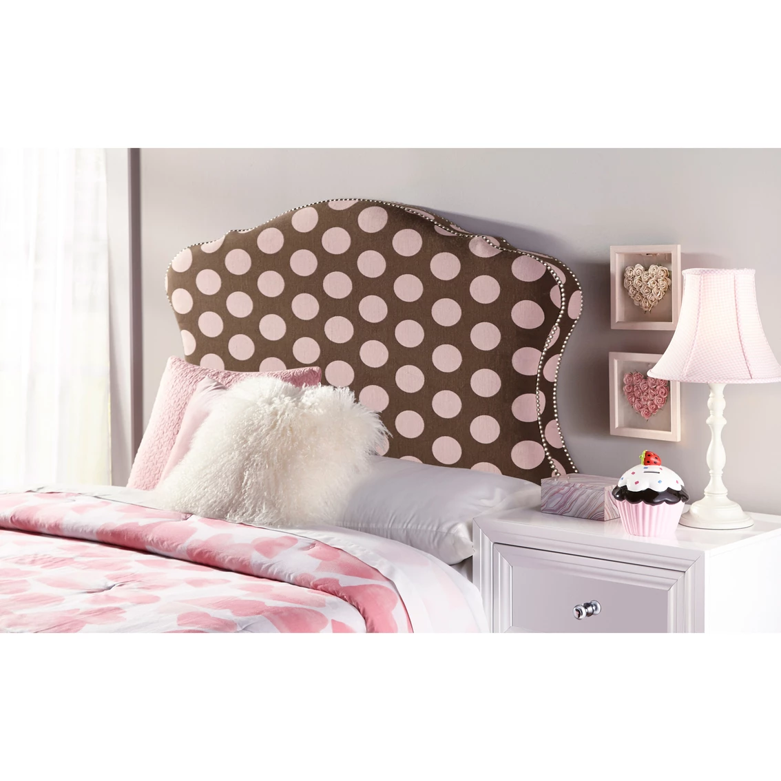 Promo ❤️ Accentrics Home Dana Full Upholstered Headboard, Pink 🔥 3 Promo ❤️ Accentrics Home Dana Full Upholstered Headboard, Pink 🔥