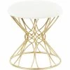 Best deal 🧨 LumiSource Jasmine Vanity Stool In Goldtone Metal And White Plush Fabric 💯 -furniture Shop unnamed file 1137