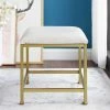 Promo ⭐ Crosley Brands Crosley Aimee Vanity Stool In Soft Gold Finish ❤️