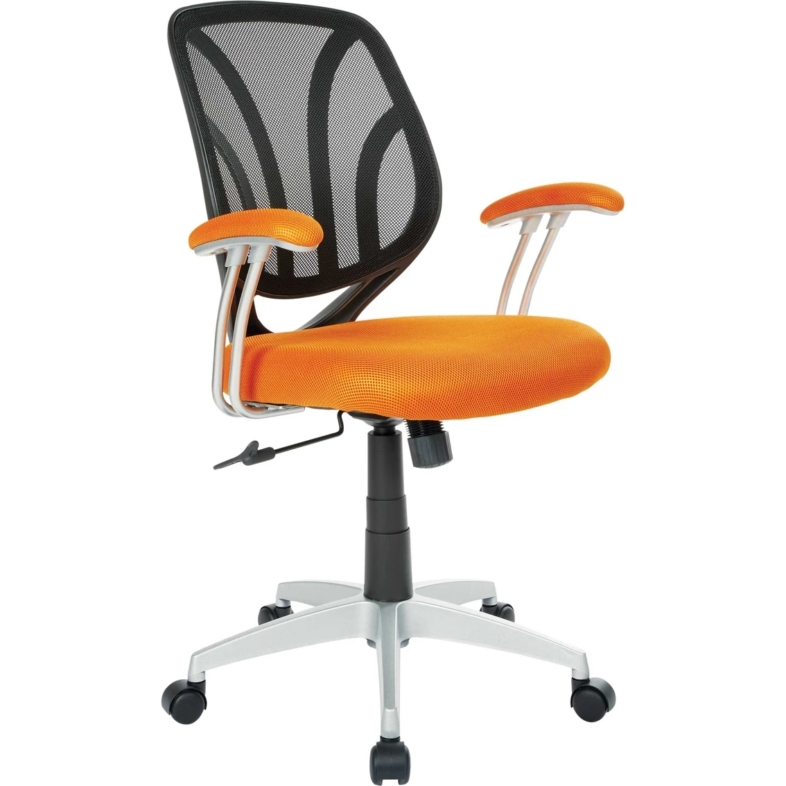 Deals 😍 OSP Home Furnishings Screen Back Chair With Mesh And Silver 🧥 Coated Arms And Base 🔔 4 Deals 😍 OSP Home Furnishings Screen Back Chair With Mesh And Silver 🧥 Coated Arms And Base 🔔 - Image 2