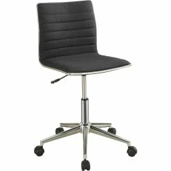 Outlet ✨ Coaster Modern Black/Chrome Armless Home Office Chair ✔️