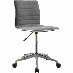 Outlet 🎁 Coaster Modern Grey/Chrome Armless Home Office Chair 😉