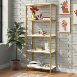 Promo 😀 Sauder North Avenue Collection Tall 4 Shelf Display Bookcase 🤩