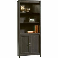 Outlet 😀 Sauder Edge Water Library With Doors 👏