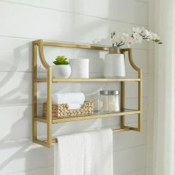 Wholesale ✨ Crosley Brands Crosley Aimee Wall Shelf In Soft Gold Finish 🎉