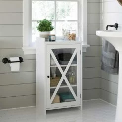 Best deal ❤️ Sauder Bathroom Floor Storage Cabinet With Door ⌛