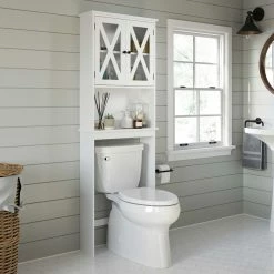 Cheap 👍 Sauder Over Toilet Bathroom Etagere With Doors 💯