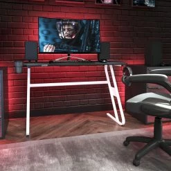 Deals ⭐ Flash Furniture Gaming Ergonomic Desk With Cup Holder And Headphone Hook 😍 -furniture Shop unnamed file 2066