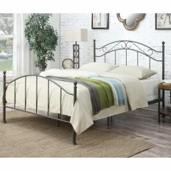 Wholesale 🛒 Accentrics Home Scrolled Metal Bed In Bronze 🎁