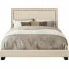 Coupon 🔔 Accentrics Home Upholstered Queen Bed With Nail Head Trim, Cream 🌟 -furniture Shop unnamed file 294