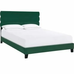 New 🛒 Accentrics Home One Box Velvet Slat Bed 🥰
