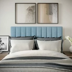 Best Sale 😍 Accentrics Home Vertical Channel Headboard, Blue 😍 -furniture Shop unnamed file 318