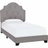 New 😀 Accentrics Home Saddle Tufted Twin Upholstered Bed In Smoke Gray 🎁 -furniture Shop unnamed file 43