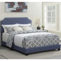 Best deal ✔️ Accentrics Home Clipped Corner Upholstered Queen Bed, Dark Grey 🔥