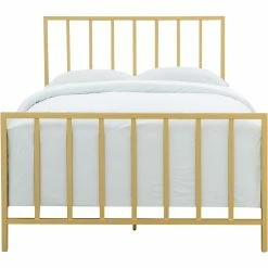 Cheapest ❤️ Accentrics Home Metallic Gold Slat Metal Bed 👏