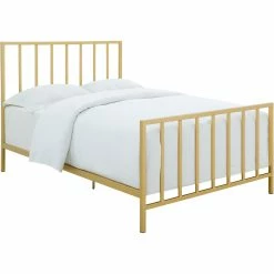 Cheapest ❤️ Accentrics Home Metallic Gold Slat Metal Bed 👏 -furniture Shop unnamed file 59
