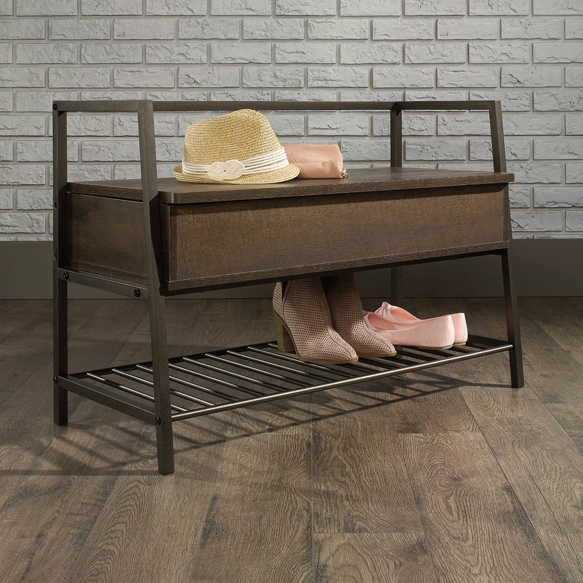 Outlet 😍 Sauder North Avenue Storage Bench ❤️ 3 Outlet 😍 Sauder North Avenue Storage Bench ❤️