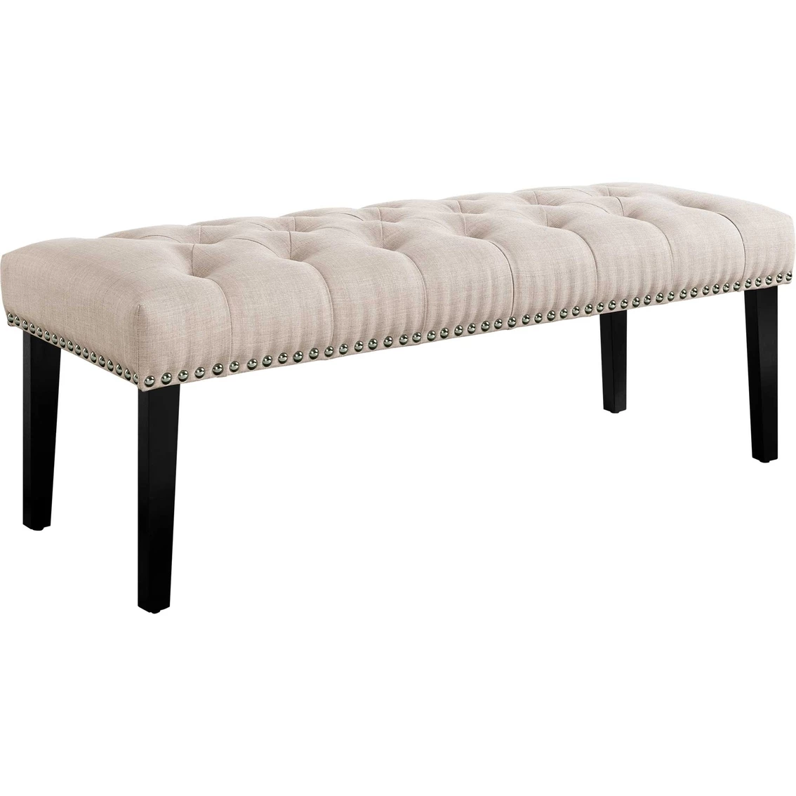 Cheap ⌛ Accentrics Home Beige Diamond Button Tufted Upholstered Bed Bench ✨ 3 Cheap ⌛ Accentrics Home Beige Diamond Button Tufted Upholstered Bed Bench ✨