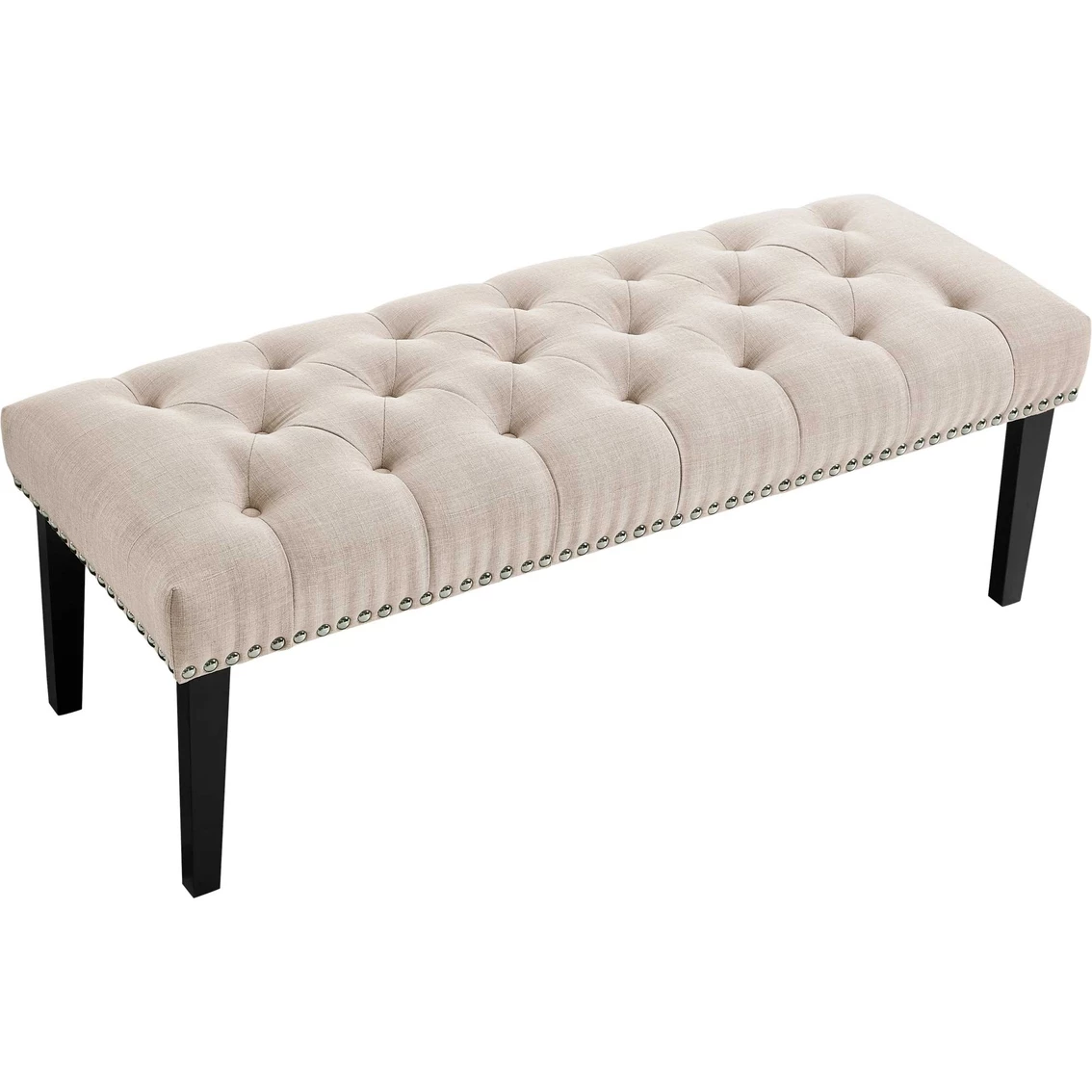Cheap ⌛ Accentrics Home Beige Diamond Button Tufted Upholstered Bed Bench ✨ 5 Cheap ⌛ Accentrics Home Beige Diamond Button Tufted Upholstered Bed Bench ✨ - Image 3